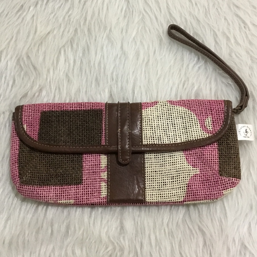 Engaged organic boho green recycled paper wristlet purse